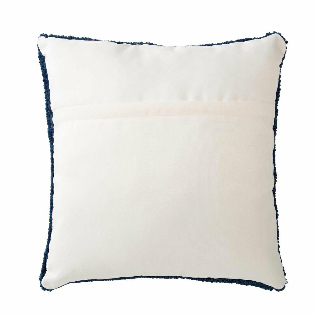 Plow & Hearth Indoor/Outdoor Blue Heron Hooked Polypropylene Throw Pillow