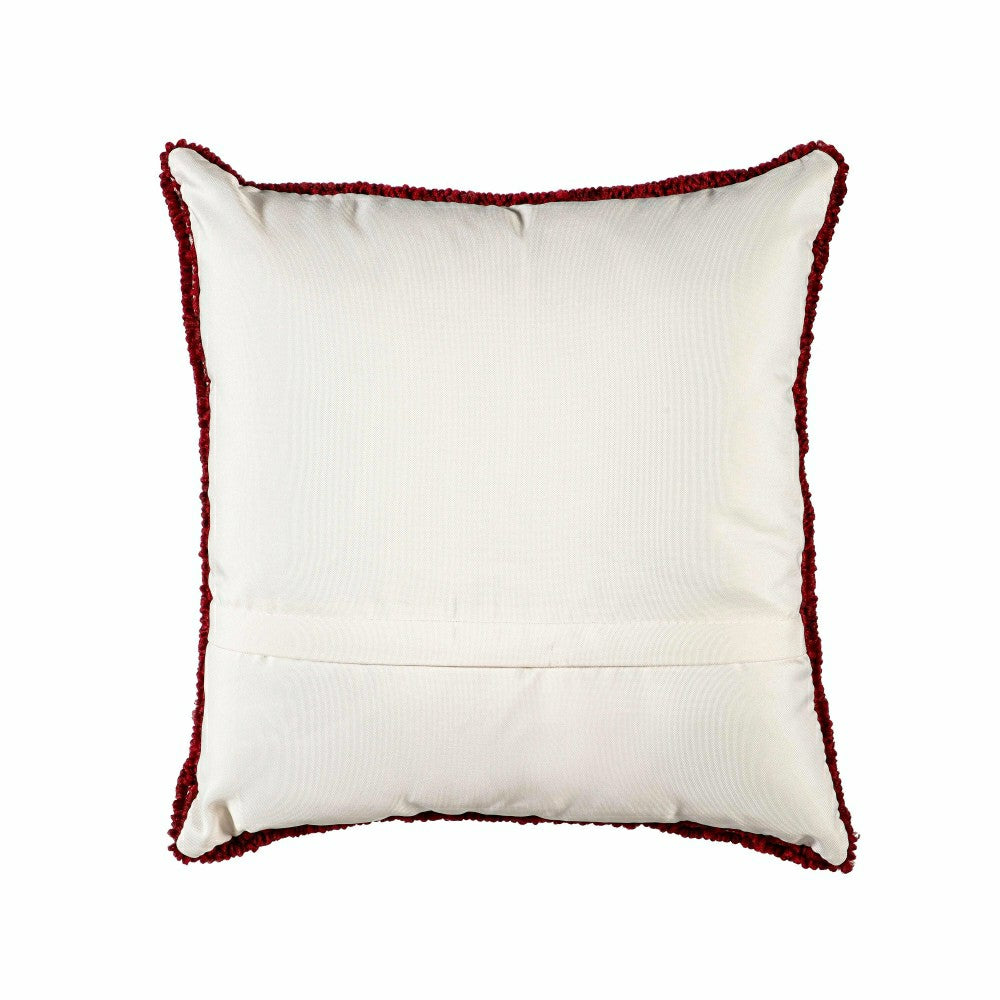 Plow & Hearth Indoor/Outdoor Hooked Polypropylene Mushroom Umbrella Throw Pillow 18"