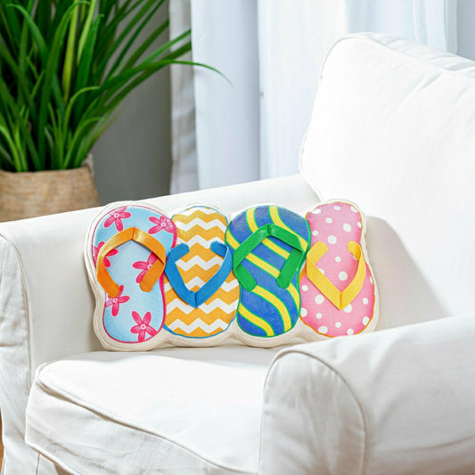 Plow & Hearth Flip Flop Shaped Pillow, 17.5"L
