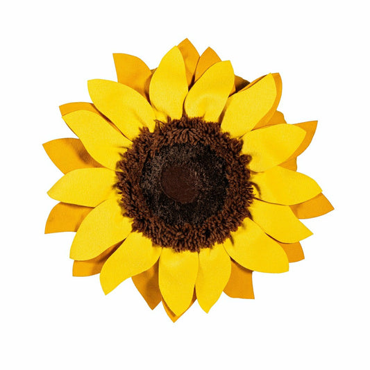 Plow & Hearth Grateful Gatherings Sunflower Shaped Pillow, 16"