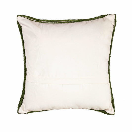 Plow & Hearth Indoor/Outdoor Green Butterfly Hooked Polypropylene Throw Pillow 18"x1