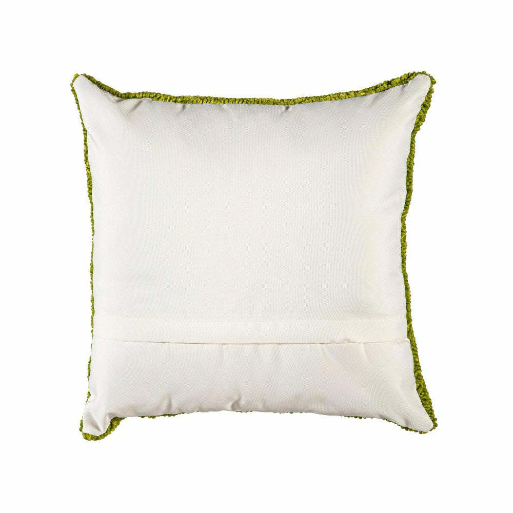 Plow & Hearth Indoor/Outdoor Hooked Polypropylene Sprouts Throw Pillow 18"x18"