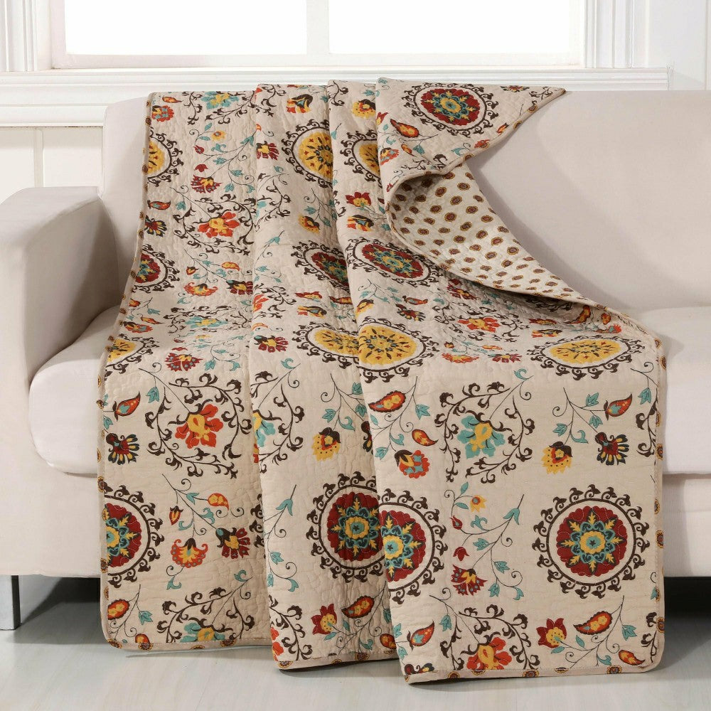 Plow & Hearth Patterned Quilted Throw