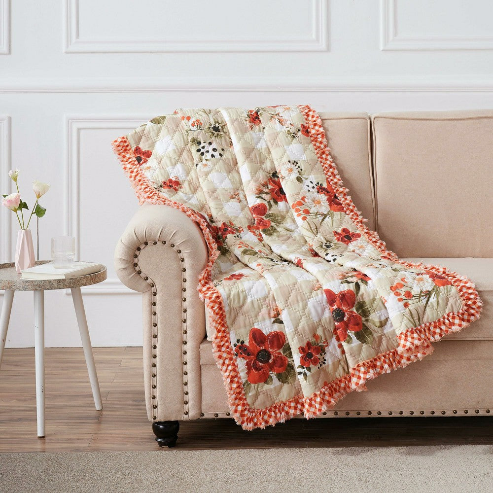 Plow & Hearth Patterned Quilted Throw