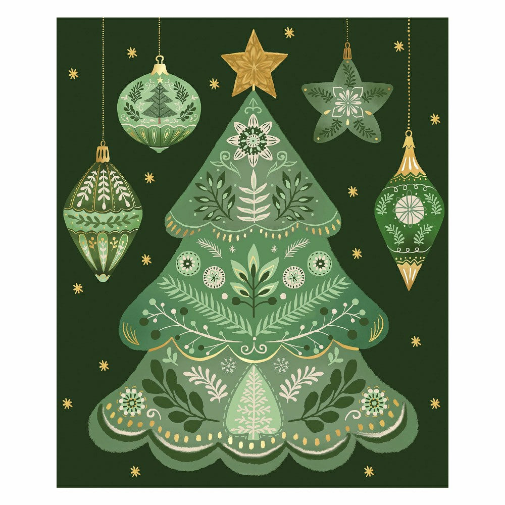 Plow & Hearth Shades of Green Plush Blanket, Christmas Tree, 60"L x 50"W