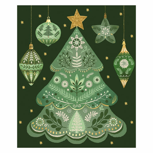 Plow & Hearth Shades of Green Plush Blanket, Christmas Tree, 60"L x 50"W