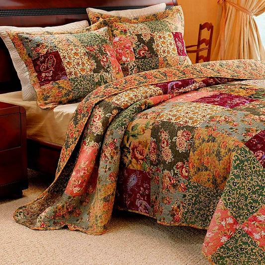 Plow & Hearth Twin Patchwork Block Bedspread