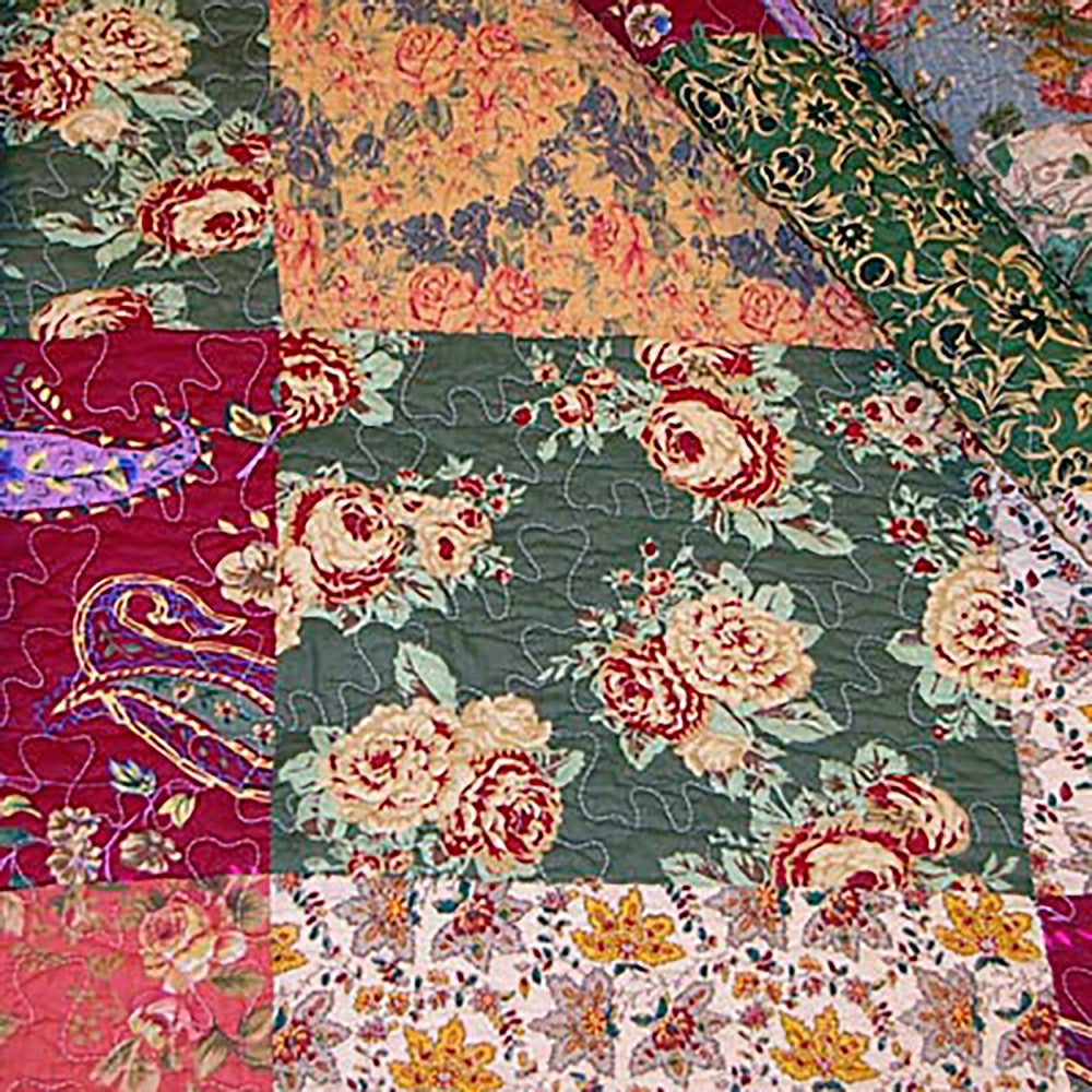 Plow & Hearth Twin Patchwork Block Bedspread