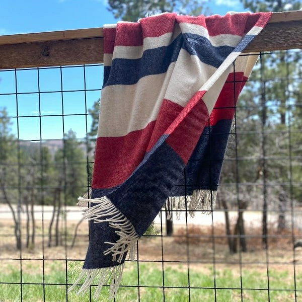 Plow & Hearth Peace Freedom Lambswool Blanket, 48” x 72”