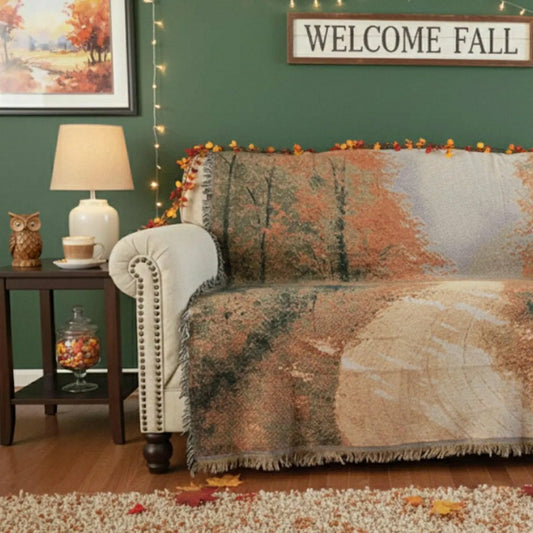 Plow & Hearth Autumn Authentic Tapestry Throw Blanket