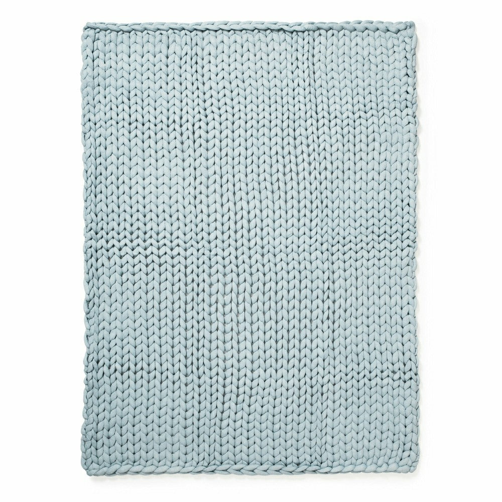 Plow & Hearth Chunky Knit Throw, Blue