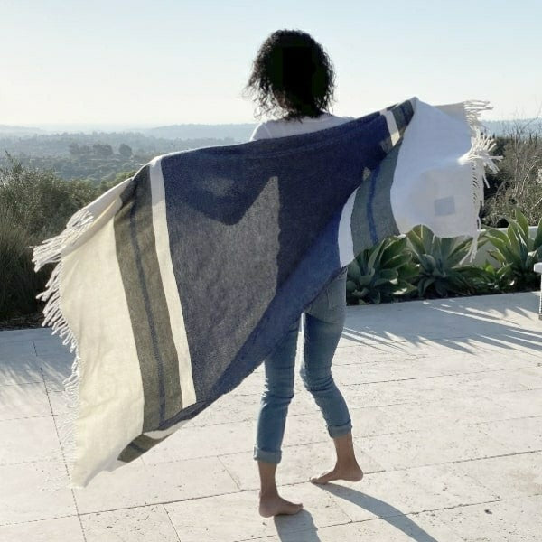 Plow & Hearth Peace Mother Earth Lambswool Blanket, 48” x 72”