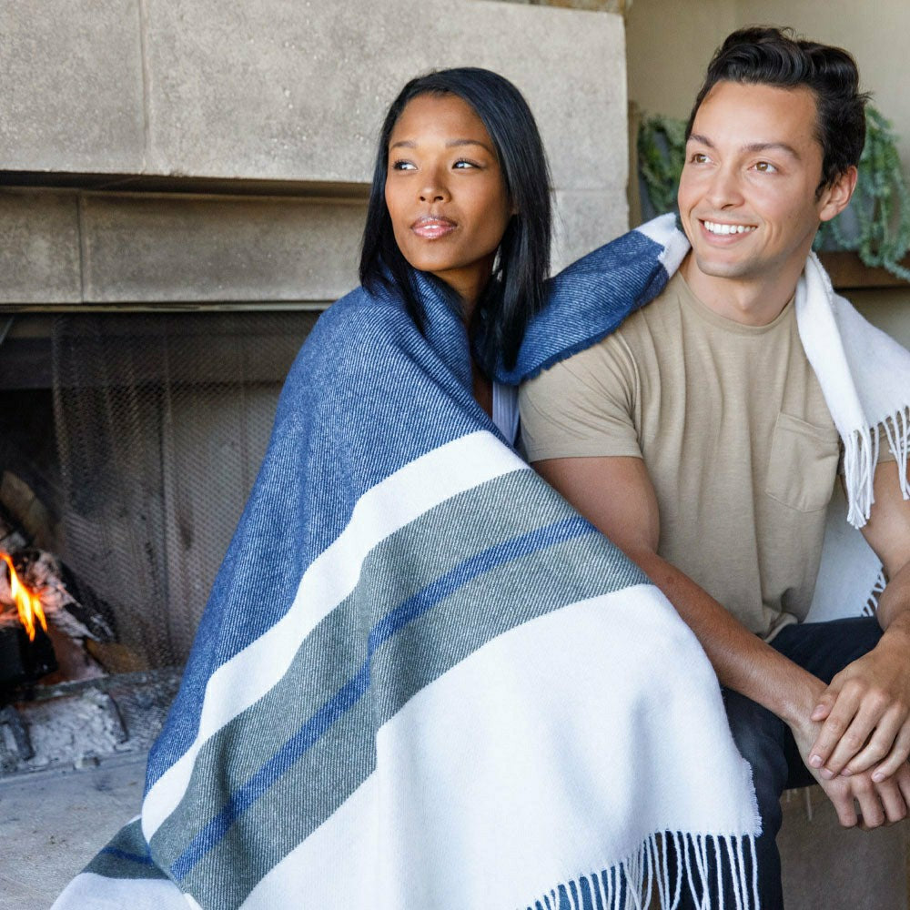 Plow & Hearth Peace Mother Earth Lambswool Blanket, 48” x 72”