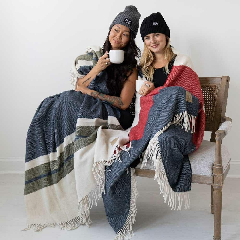 Plow & Hearth Peace Mother Earth Lambswool Blanket, 48” x 72”