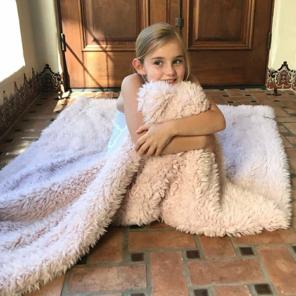 Plow & Hearth Angel Plush Blanket, 48” x 72”, Dusty Pink
