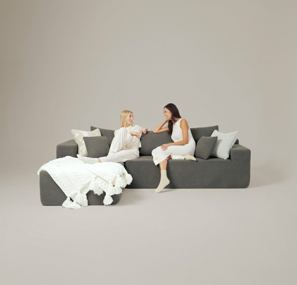 Plow & Hearth Braided Pom Pom Throw