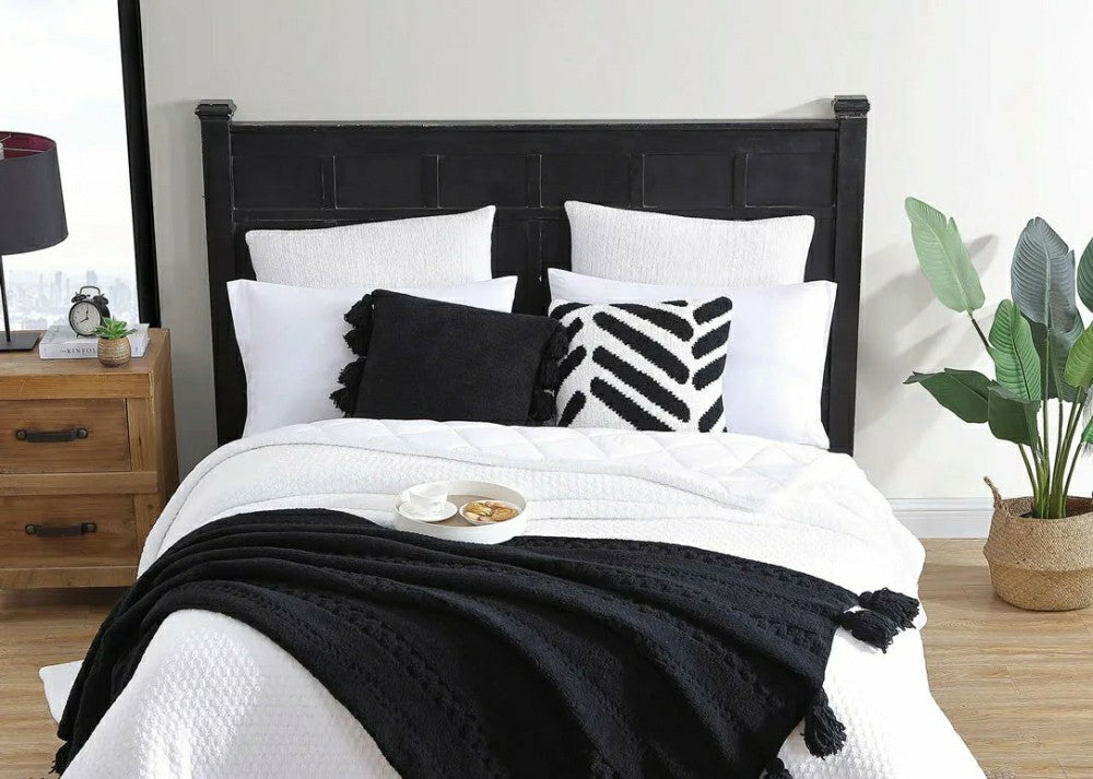 Plow & Hearth Braided Pom Pom Throw