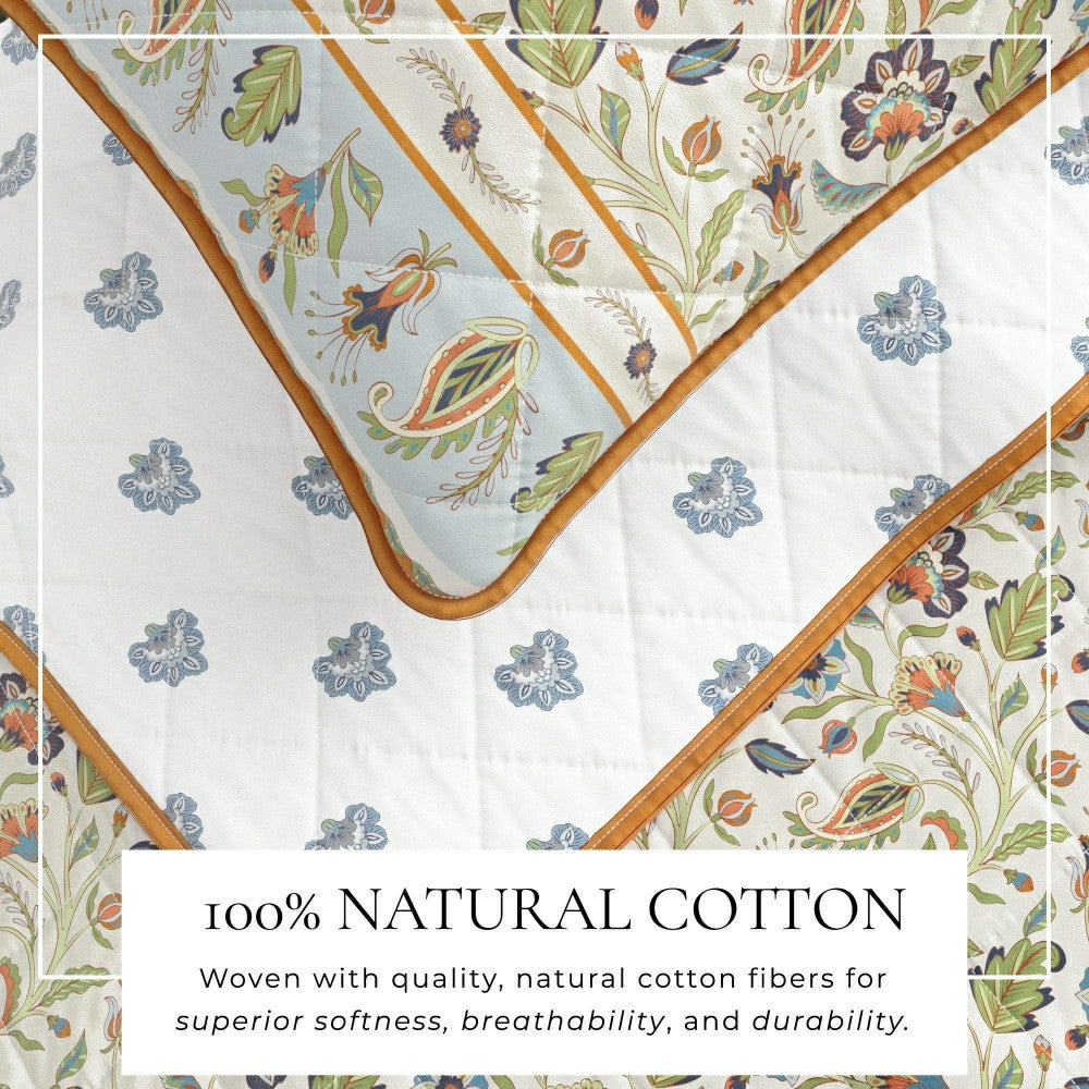 Plow & Hearth Indira Floral Boho Printed Cotton Quilt Set