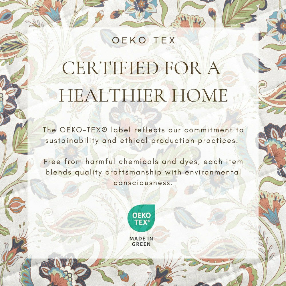 Plow & Hearth Indira Floral Boho Printed Cotton Quilt Set