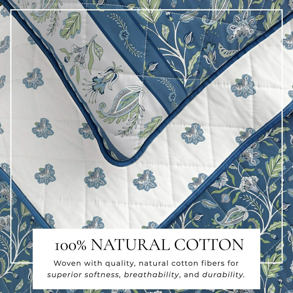 Plow & Hearth Indira Floral Boho Printed Cotton Quilt Set