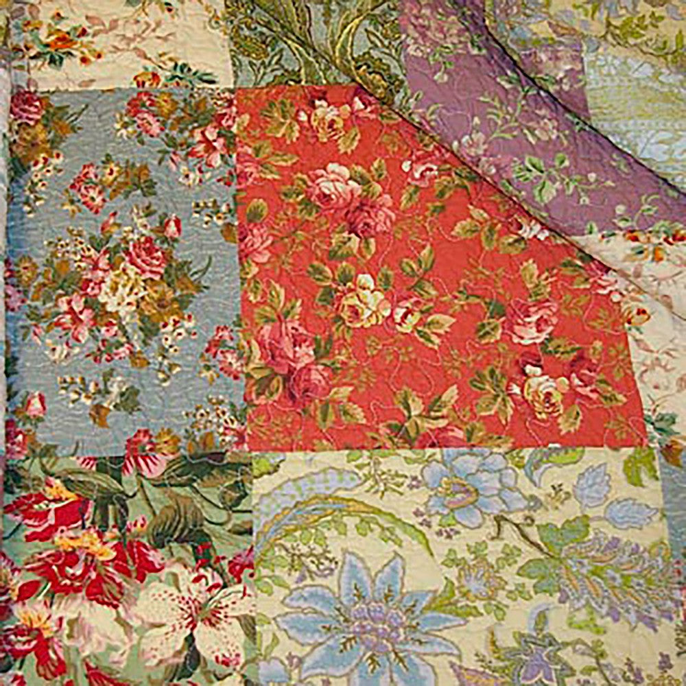 Plow & Hearth Wildflower Patchwork Block Quilt
