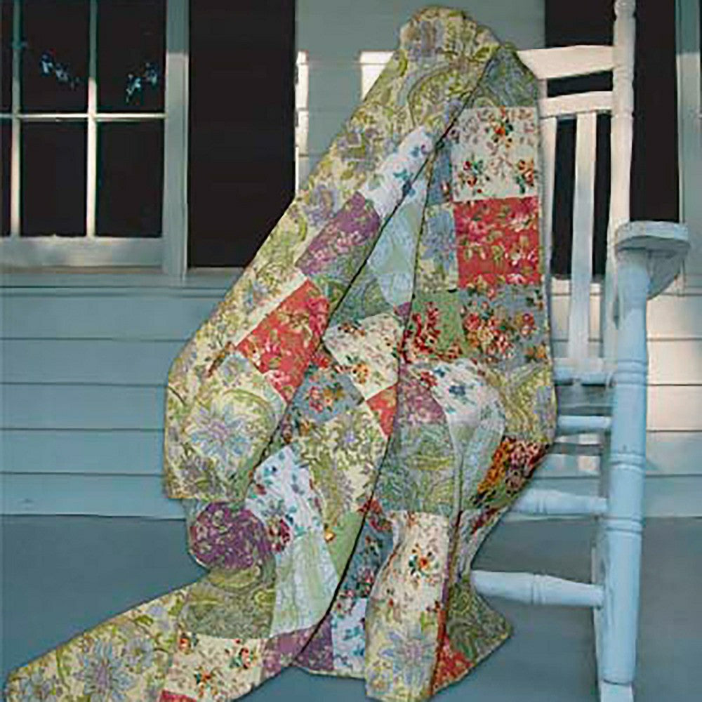 Plow & Hearth Wildflower Patchwork Block Quilt