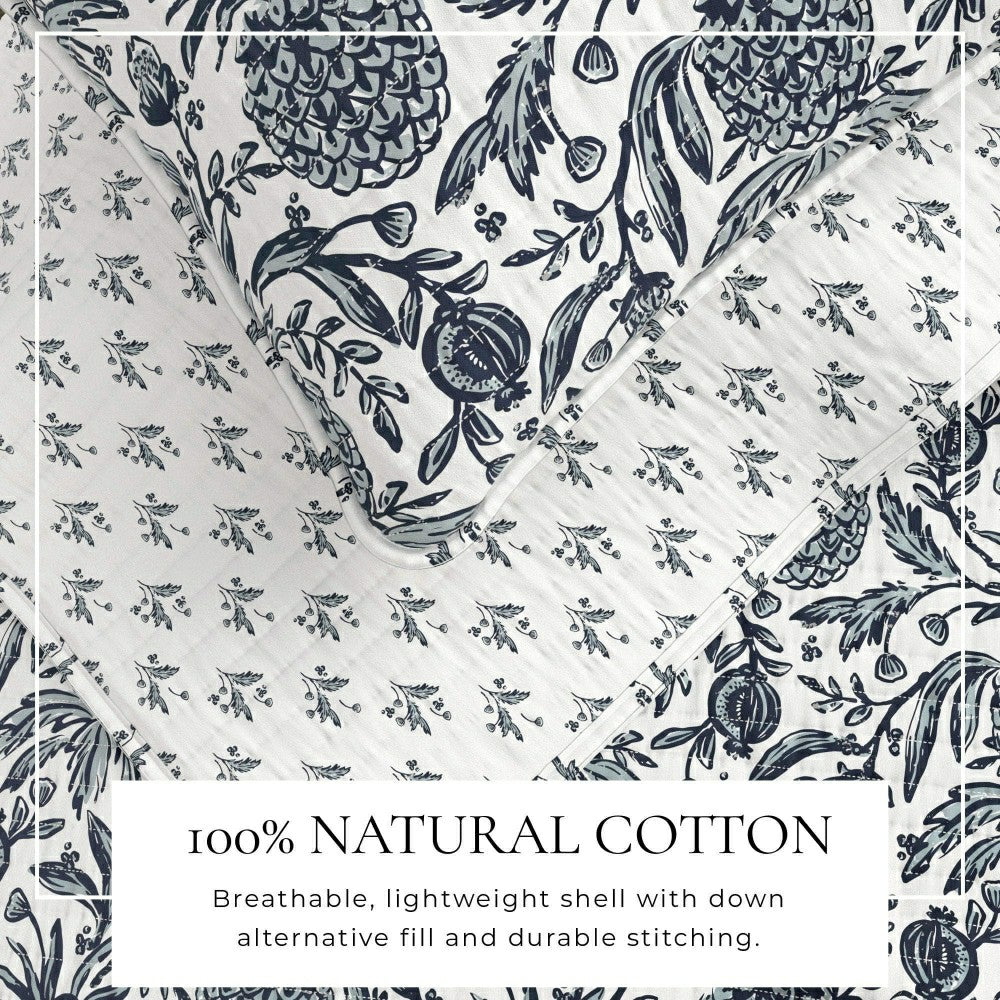 Plow & Hearth Bernice Coastal Printed Cotton Quilt Set