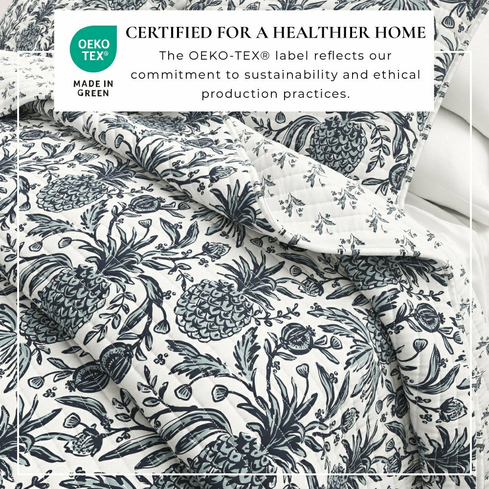 Plow & Hearth Bernice Coastal Printed Cotton Quilt Set