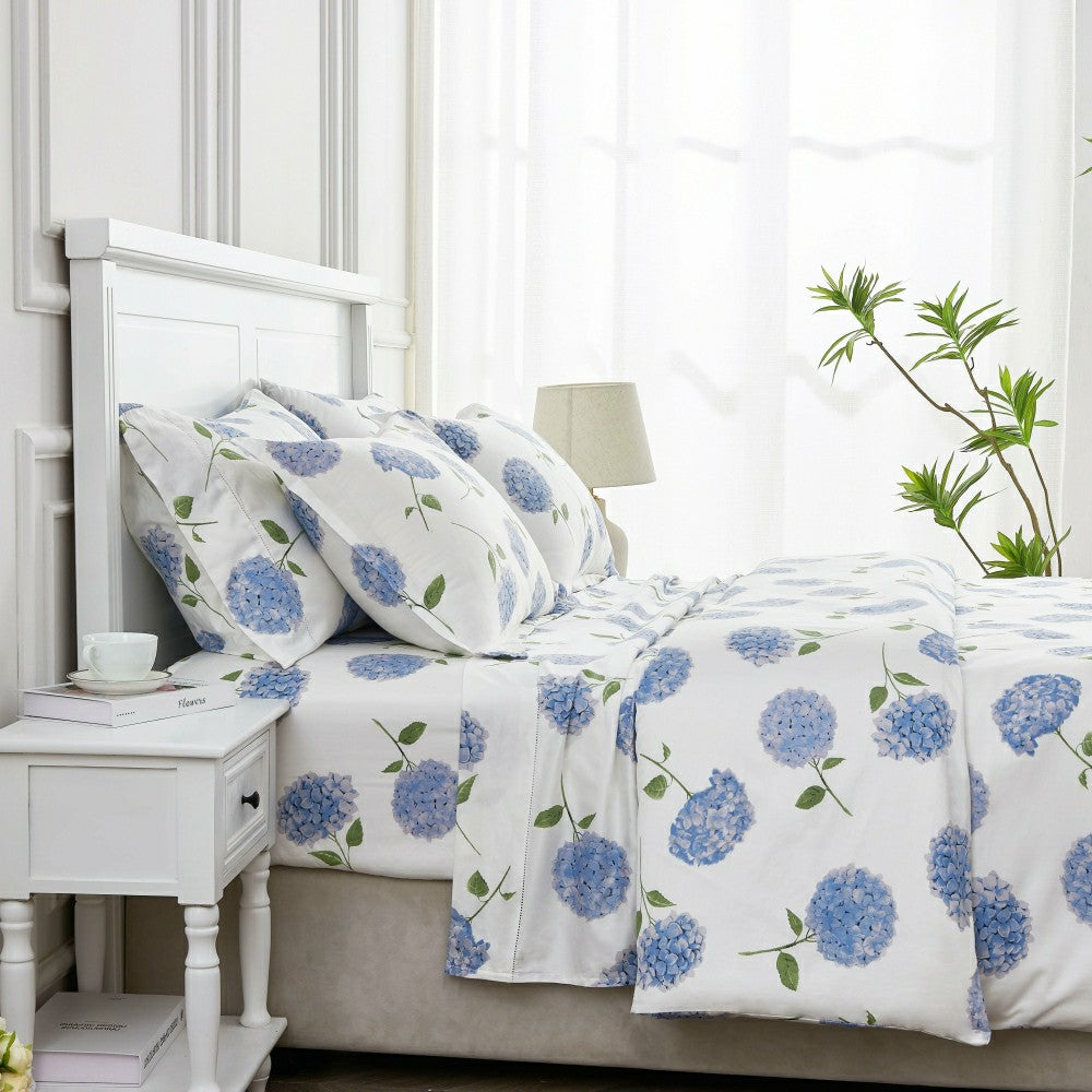 Plow & Hearth Hydrangea Printed Duvet Set