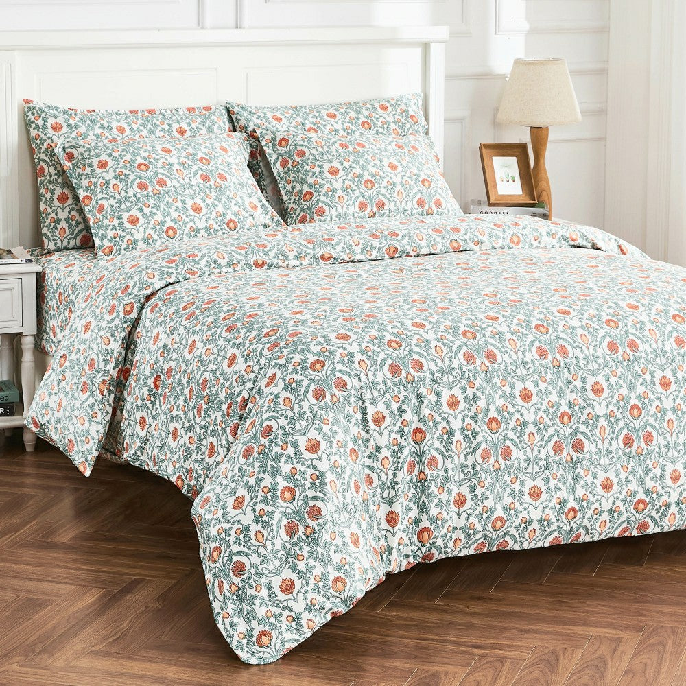 Plow & Hearth Arts & Crafts Floral Printed Duvet Set