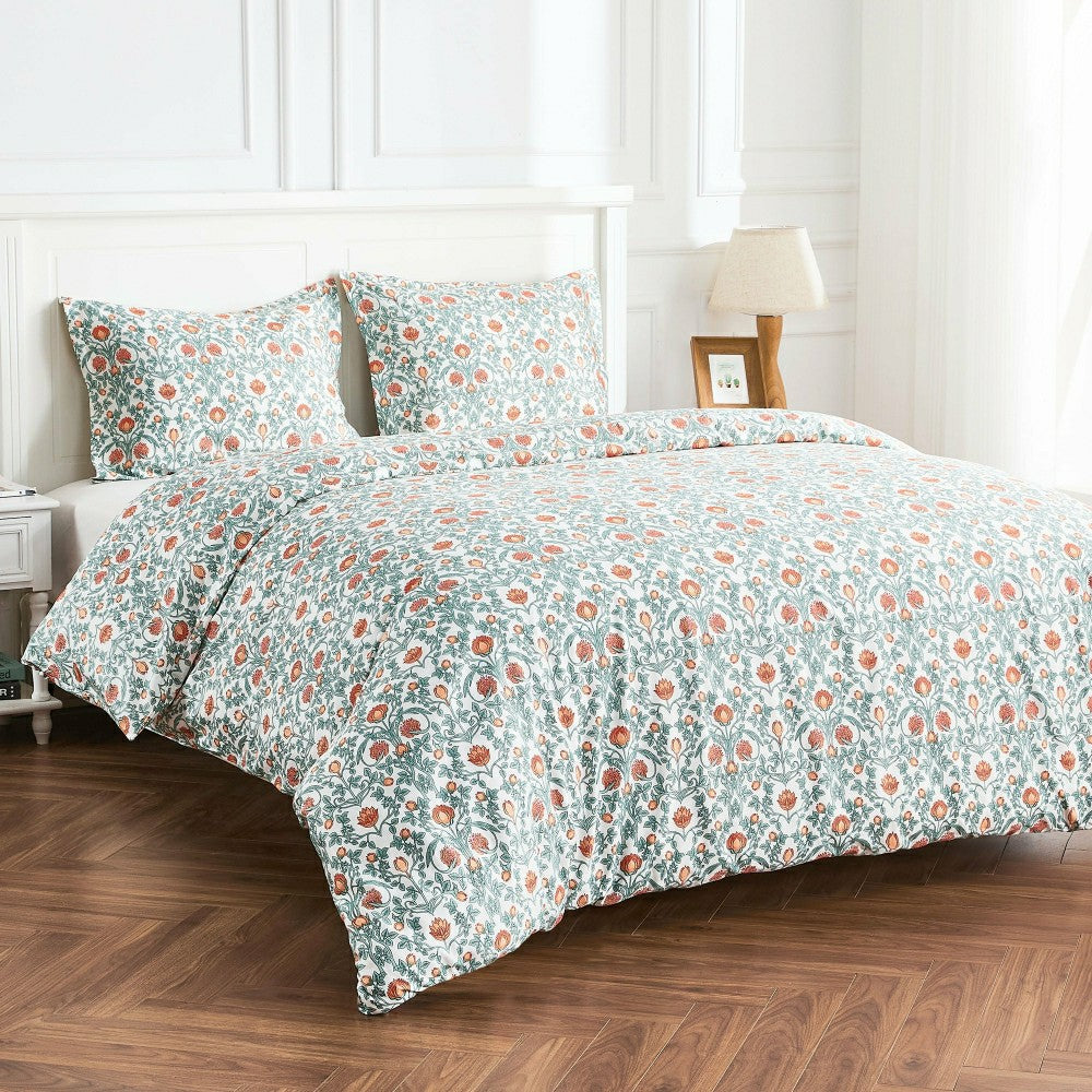 Plow & Hearth Arts & Crafts Floral Printed Duvet Set