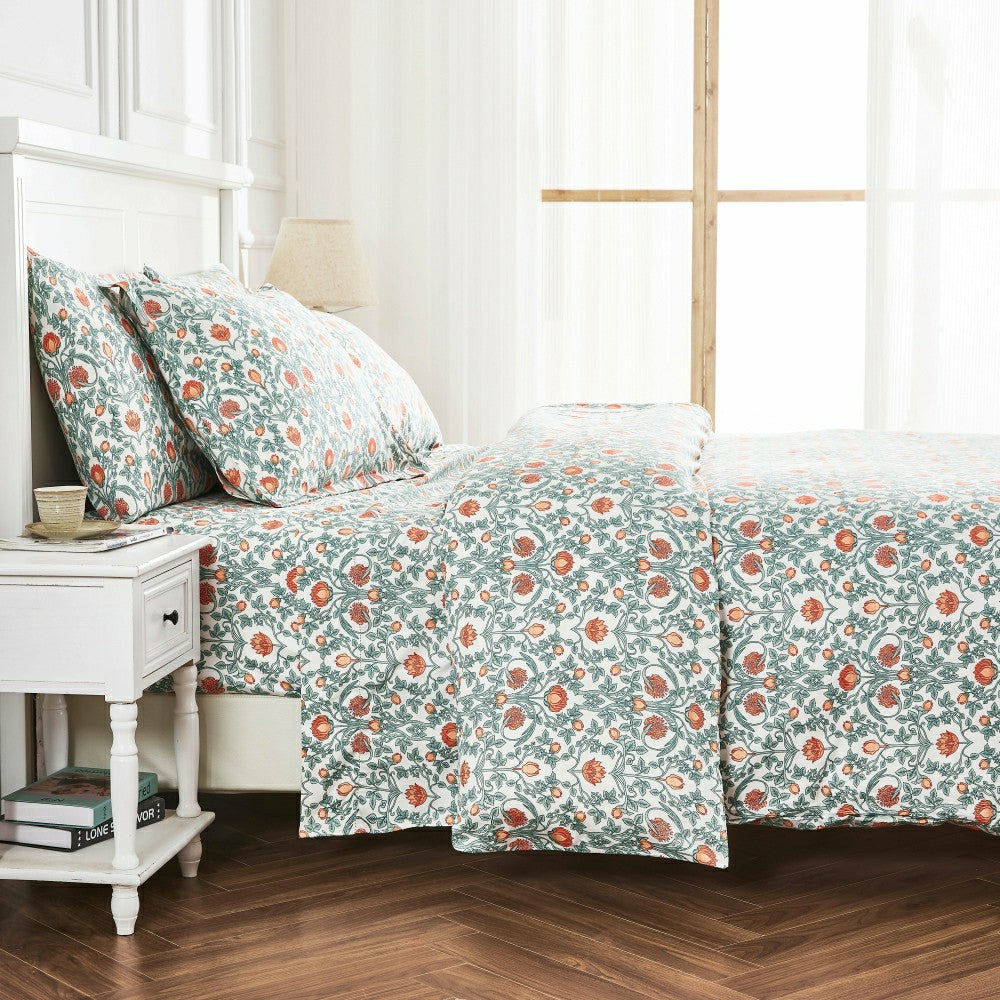 Plow & Hearth Arts & Crafts Floral Printed Duvet Set