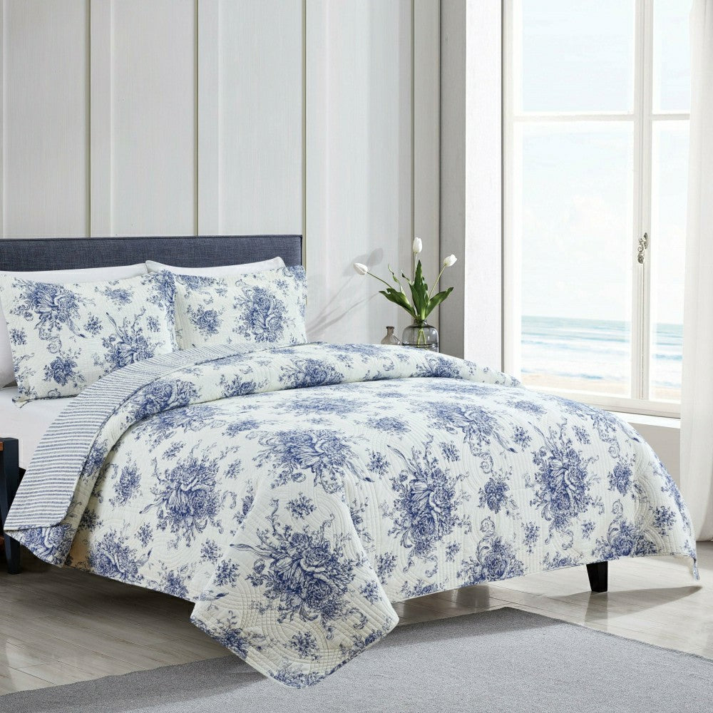 Plow & Hearth Toile Reversible Cotton Quilt Set