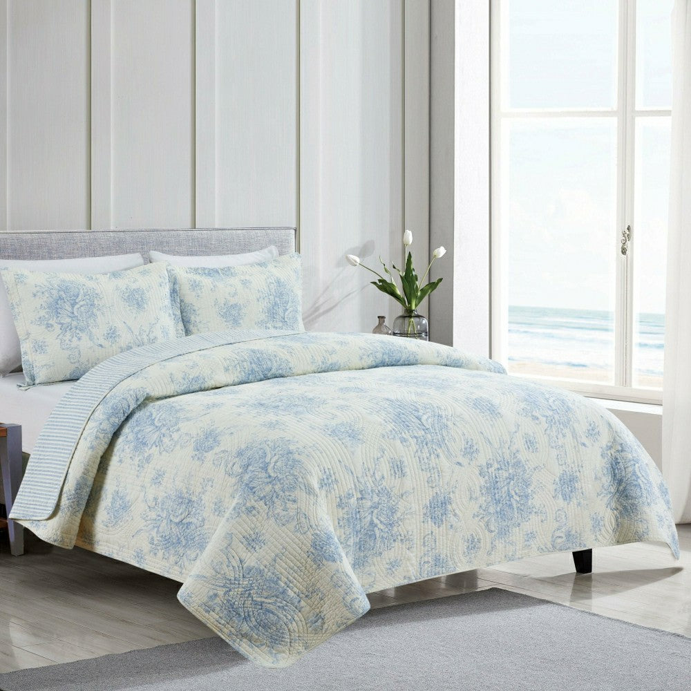 Plow & Hearth Toile Reversible Cotton Quilt Set