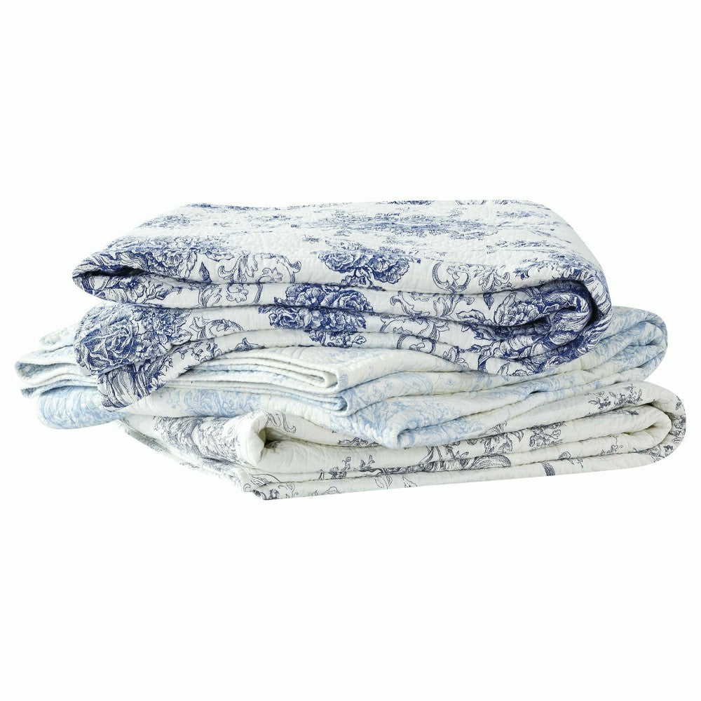 Plow & Hearth Toile Reversible Cotton Quilt Set