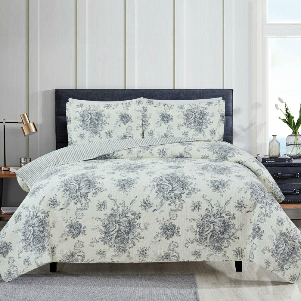 Plow & Hearth Toile Reversible Cotton Quilt Set