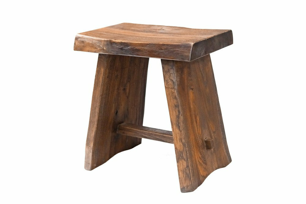 Plow & Hearth Salem Teak Shower and Bath Stool with Curved Seat
