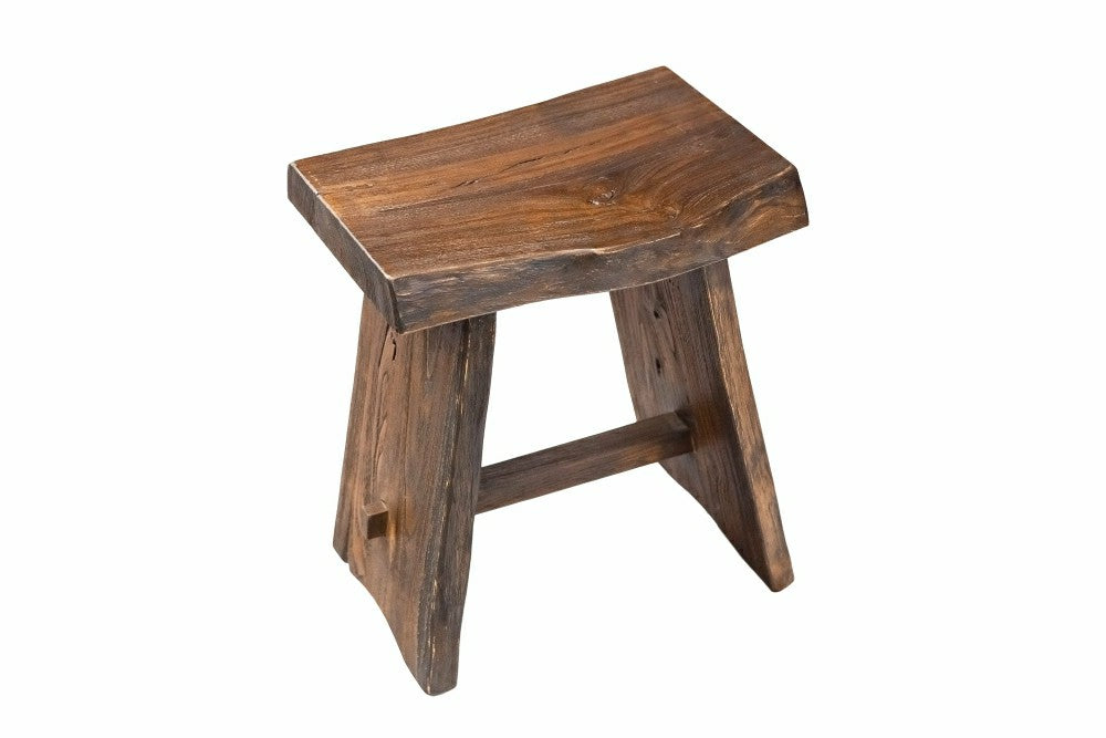 Plow & Hearth Salem Teak Shower and Bath Stool with Curved Seat