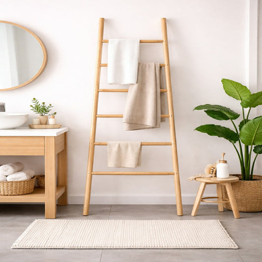 Plow & Hearth Natural Teak Branch Towel Ladder