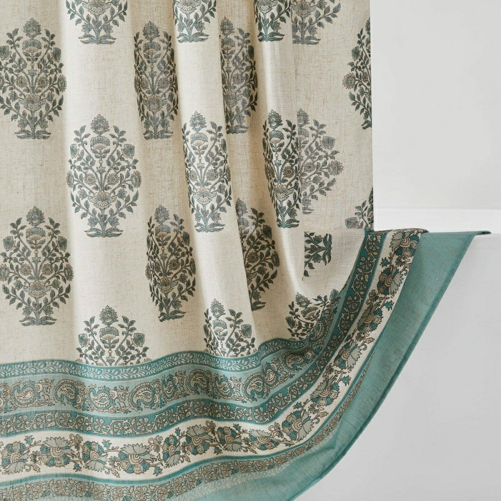 Plow & Hearth Sofia Flower Block Bouquet Shower Curtain