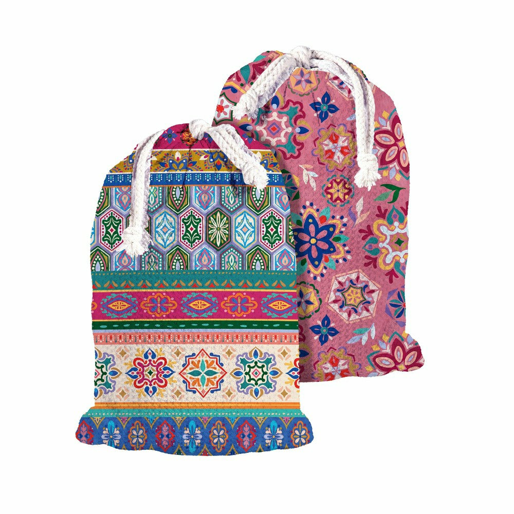 Plow & Hearth Geometric Tapestry Quick Dry Towel and Matching Carrying Case, 60" x 3