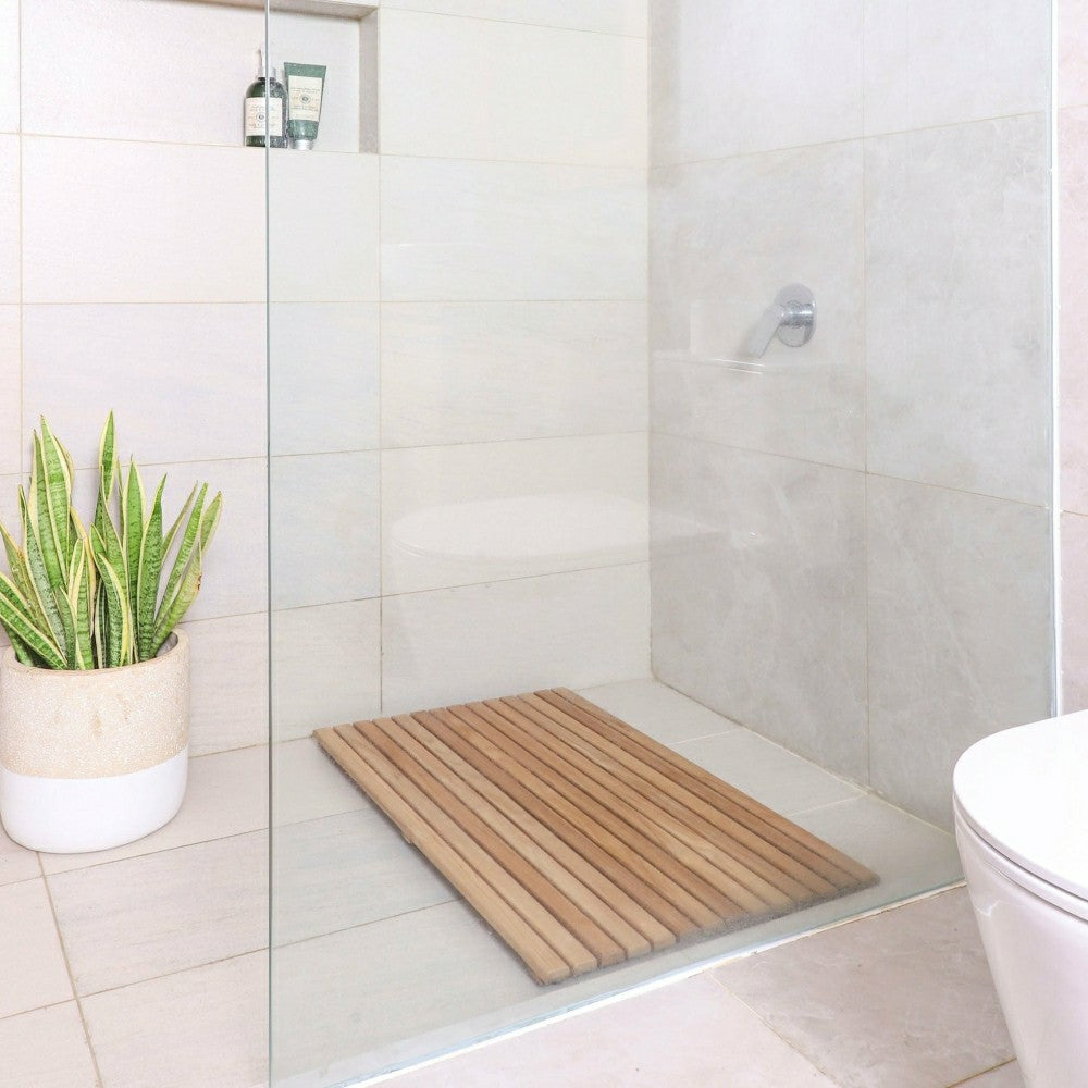 Plow & Hearth Bel Air Indoor/Outdoor Teak Bath Mat