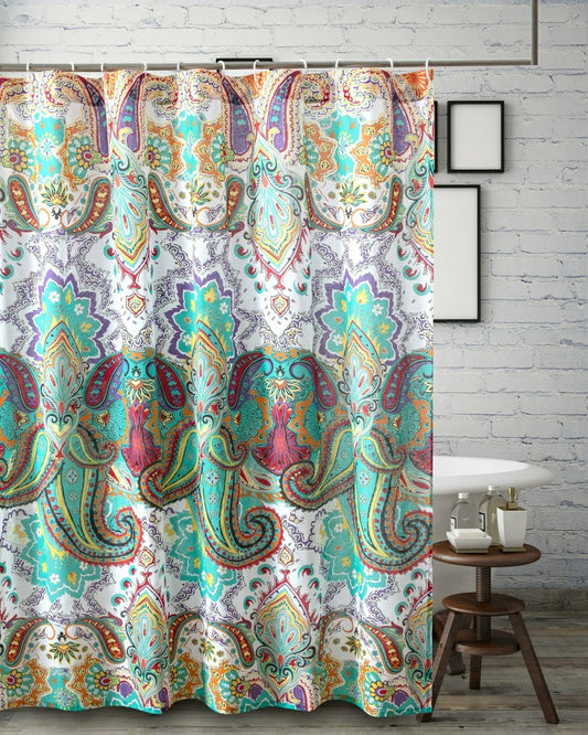 Plow & Hearth Nirvana Teal Shower Curtain