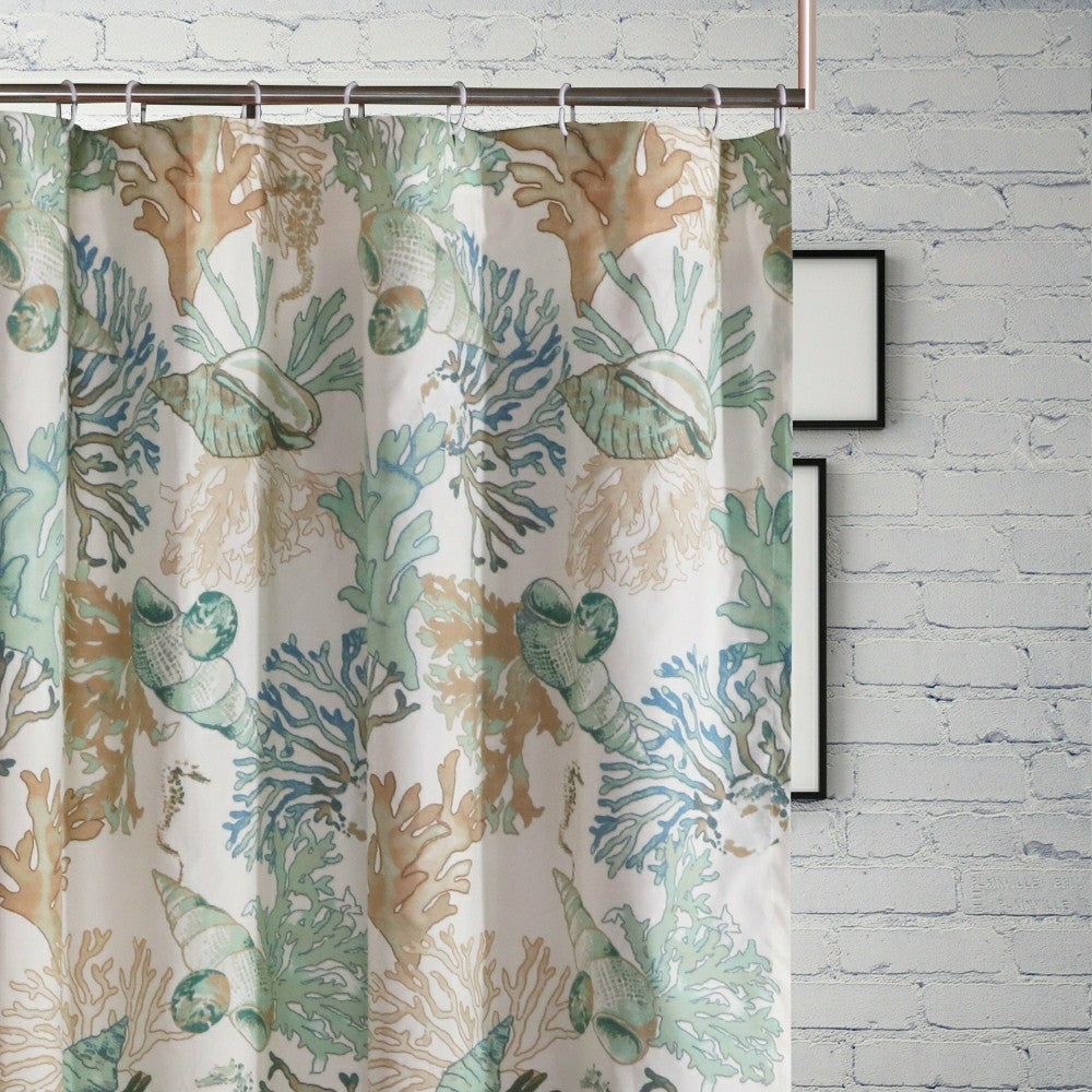 Plow & Hearth Atlantis Jade Shower Curtain