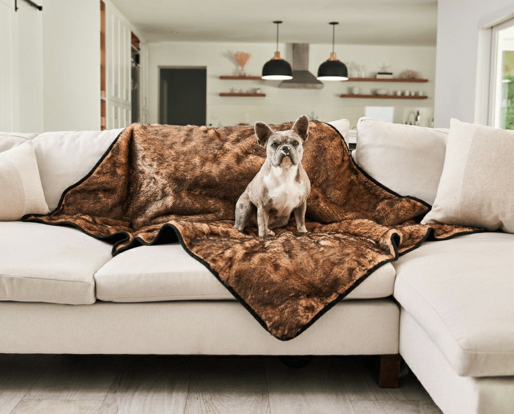 Plow & Hearth PupProtector™ Short Fur Waterproof Throw Blanket - Sable Tan