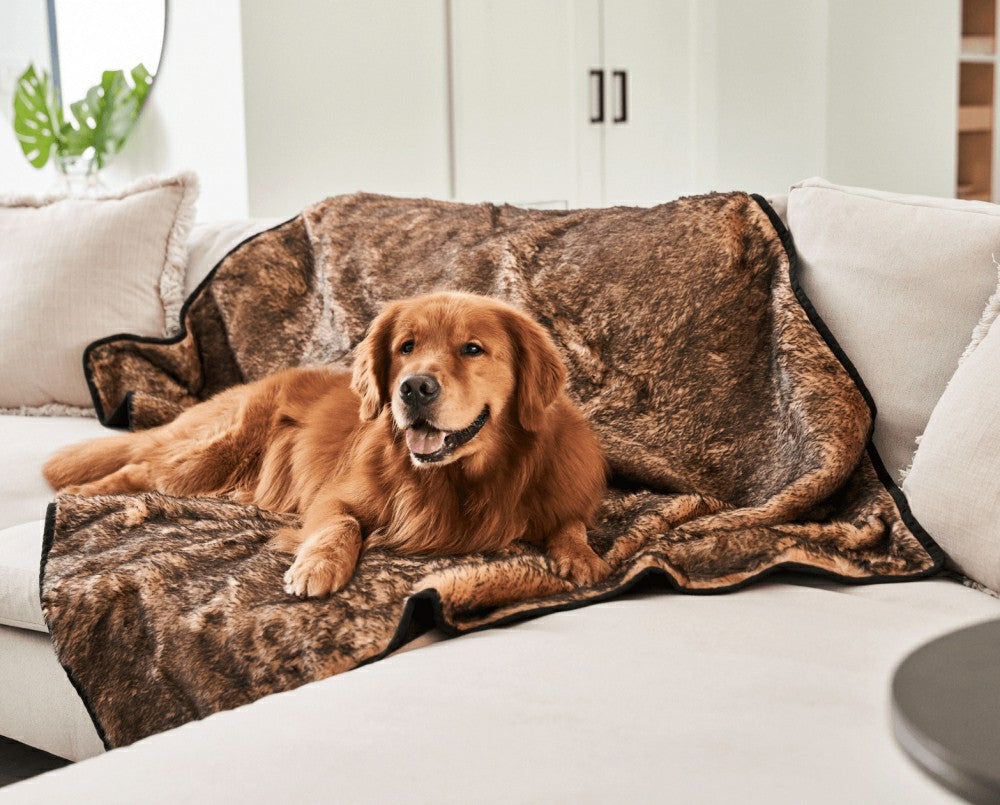 Plow & Hearth PupProtector™ Short Fur Waterproof Throw Blanket - Sable Tan