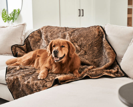 Plow & Hearth PupProtector™ Short Fur Waterproof Throw Blanket - Sable Tan