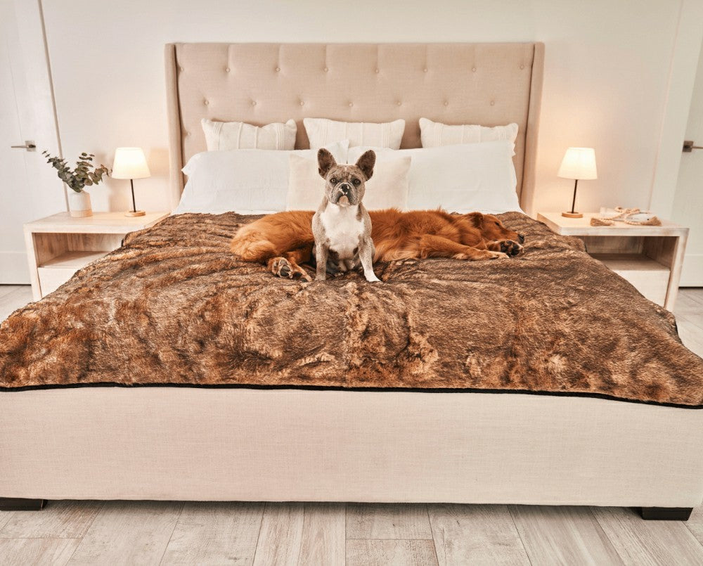 Plow & Hearth PupProtector™ Short Fur Waterproof Throw Blanket - Sable Tan