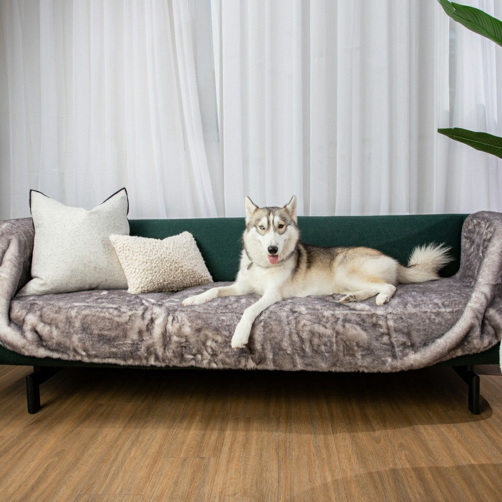 Plow & Hearth PupProtector™ Luxe Waterproof Bed Runner - Ultra Soft Chinchilla