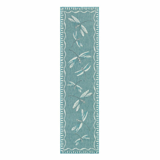 Plow & Hearth Indoor/Outdoor Dragonfly Rug, 23" x 7'6"